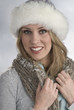 beautiful blonde in winter outfit
