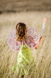 Little girl with butterfly wings