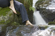 Photo: Sitting by a waterfall Sitting by a waterfall