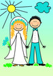 Happy newly married couple