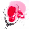 broken wine glass with red wine (macro)