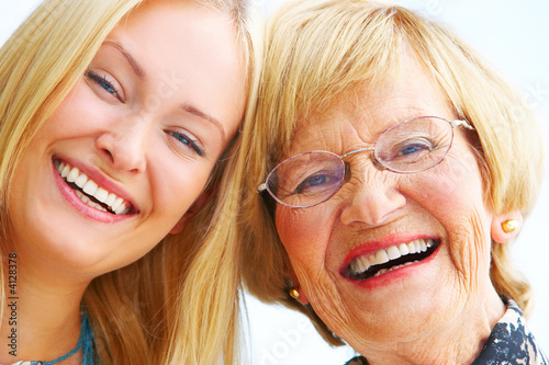 Grandparent and daughter