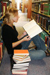 girl reading in the library