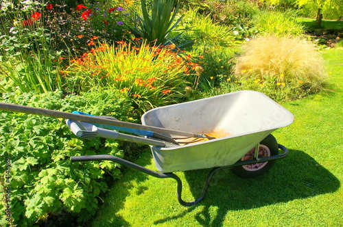 wheelbarrow with tools
