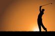 Golfing at Sunset Golfing at Sunset