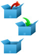 Cartons bleu
