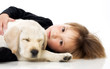 Child with puppy Child with puppy