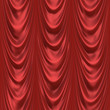 Background illustration of red velvet stage curtains