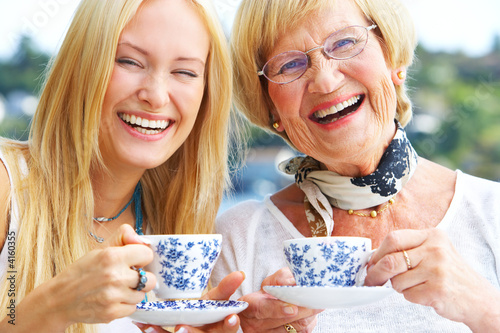 Grandparent and daughter