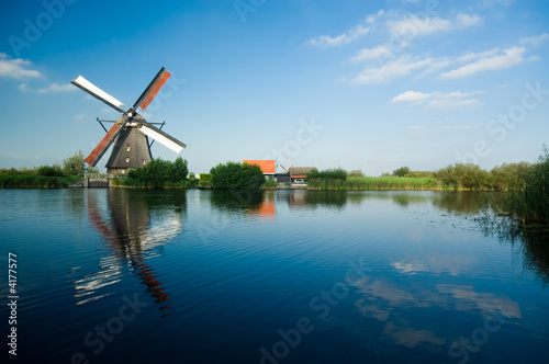 beautiful dutch windmill landscape
