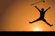 Golfer's Sunset Celebration Golfer's Sunset Celebration