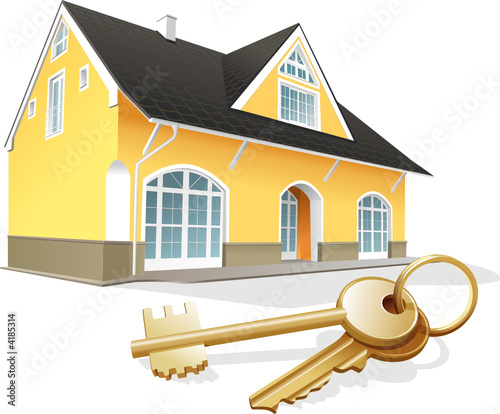 House keys, real estate, realty, security. Vector illustration House keys, real estate, realty, security. Vector illustration