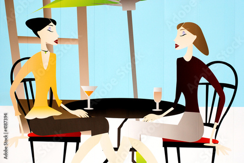 Illustration: colorful poster of dinning on the walls colorful poster of dinning on the walls