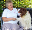 Lady and dog having a conversation about something? Lady and dog having a conversation about something?
