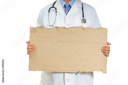 Photo: Doctor Holding Cardboard Doctor Holding Cardboard