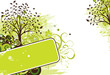 Grunge tree background, vector