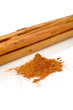 Sticks and powder of cinnamon