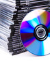 Corner of a stack of CD boxes