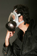 Man in gas mask