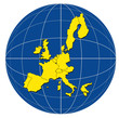 Map of EU on globe
