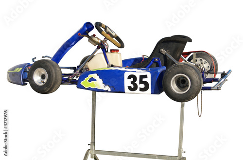 Photo: Blue Go Kart on Stand Blue Go Kart on Stand