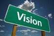 Vision Road Sign with dramatic blue sky and clouds. Vision Road Sign with dramatic blue sky and clouds.