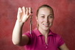 Beautiful Girl Holding Keys