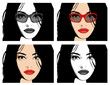 Gorgeous girl with long hair: Vector