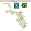 USA államok sorozat: Florida. Politikai térkép