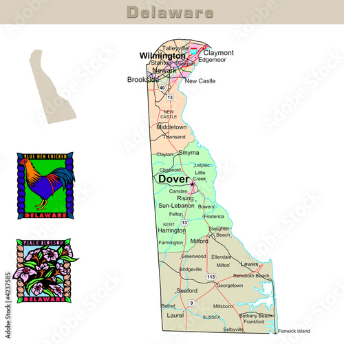 USA states series: Delaware. Political map USA states series: Delaware. Political map