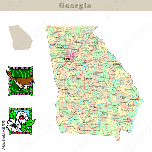 USA states series: Georgia. Political map USA states series: Georgia. Political map