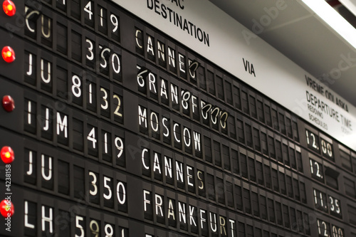 Flight info board on airport