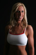 beautiful blond smiling at camera