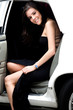 girl coming out a limousine