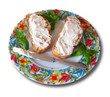 greek yogurt cheese spread on bread