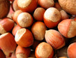 closeup of hazel nuts background