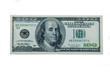 100 dollar bank note isolated on white