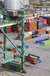 container port seen from helicopter