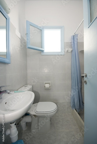 bathroom in greek island apartment