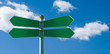 Blank street sign post with 4 signs Blank street sign post with 4 signs