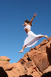 Mature woman running