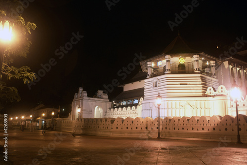 Buddhist temple at night