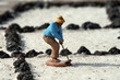 worker in a salt field