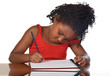 adorable girl studying