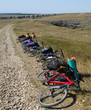 bicycles near the road