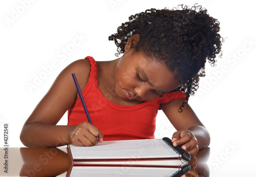 adorable girl studying