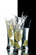 still life with water and lemon still life with water and lemon
