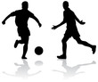 Silhouettes of soccer players