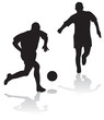 Silhouettes of soccer players