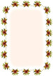 Card bordered with floral ornament, with pink fill, vertical